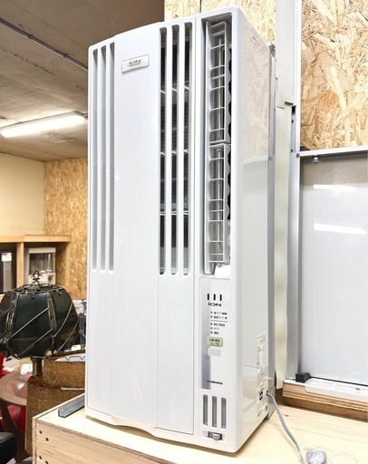 札幌市内配送可 美品 22年製 コロナ ReLaLa ルームエアコン ウインドエアコン CW-FA1622R 標準窓枠付き