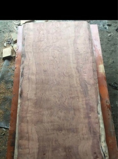 一枚板　テーブル　荒材　傷　ヘコミあり　長120㎝　天板幅52㎝　天裏61㎝厚5