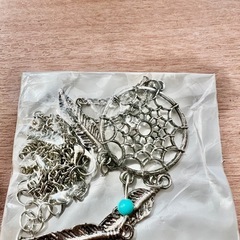 ドリームキャッチャー　フェザー　シルバーネックレスの画像