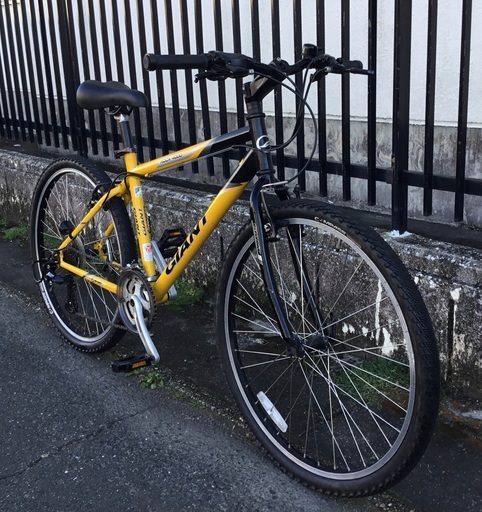 超お得！＜整備済・美品車＞ジャイアント・マウンテンバイク・サイズ・43㎝・シマノ7×3段変速・前後タイヤ/サドル/グリップ/ベル/前後ブレーキシュウ/変速ワイヤー新品交換済