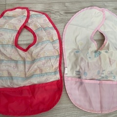 お食事エプロン　女の子用　2枚セットの画像