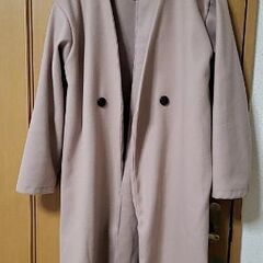 レディース くすみピンク ロングコート