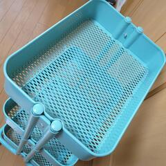 水色キッチンワゴンキャスターの画像