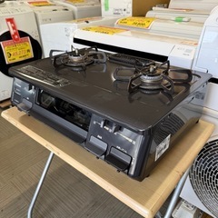 【お買い得‼️】パロマ 2019年製 都市ガス用 ガステーブル 右強火/水無し片面焼きグリル チャコール♪の画像