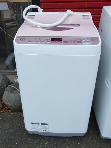 【紋別市発】　全自動洗濯乾燥機　SHARP　シャープ製　2016年式　5.5kg　洗濯乾燥機　風乾燥　ES-TX5A-P　幅56×奥行59×高さ98.5㎝　中古動品　　使用感あり　店頭引渡し　紋別市内配送可
