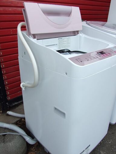 【紋別市発】　全自動洗濯乾燥機　SHARP　シャープ製　2016年式　5.5kg　洗濯乾燥機　風乾燥　ES-TX5A-P　幅56×奥行59×高さ98.5㎝　中古動品　　使用感あり　店頭引渡し　紋別市内配送可