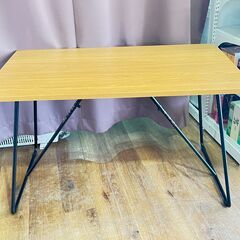 家具 生活家具 無印良品　折りたたみテーブル　ブラウン×ブラックの画像