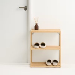 無印 MUJI 収納ラック　竹材　フリーラック３段　玄関収納　靴収納
