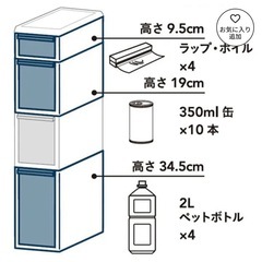 スリムすき間ストッカー 4段セレクト 幅17cmの画像