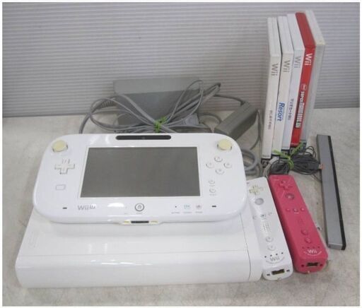 任天堂　WiiU 本体32GB/WUP-101　コントローラー/WUP-010 ゲームソフト5本セット　リモコン/RVL-36　動作良好　マリオカート　ニンテンドー
