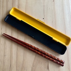 新品 編み込みデザイン 木製箸とケース