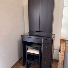 [美品]三面鏡ドレッサーチェア付き