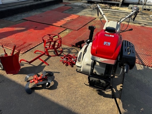三菱 一輪管理機6.3馬力MSD655ネギ栽培、土揚げ等、付属品7点有り、ハンドル上、下、前後調整可能、埼玉県