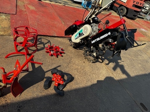 三菱 一輪管理機6.3馬力MSD655ネギ栽培、土揚げ等、付属品7点有り、ハンドル上、下、前後調整可能、埼玉県