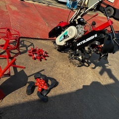 三菱 一輪管理機6.3馬力MSD655ネギ栽培、土揚げ等、付属品7点有り、ハンドル上、下、前後調整可能、埼玉県の画像