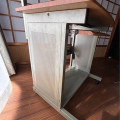 パソコンデスク幅80キャスター付き　山善の画像