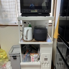 計量米びつ付レンジ台