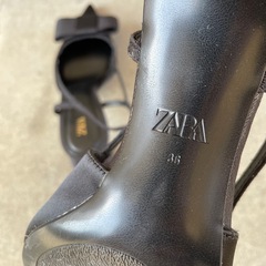 ZARA リボン パンプス ブラック 美品 の画像
