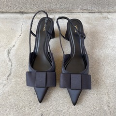 ZARA リボン パンプス ブラック 美品 