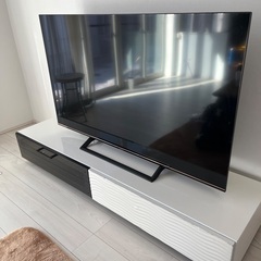 6万で購入　日本製　テレビ台　白　ブラックミラータイプ