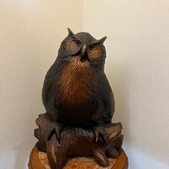 木彫り　天然木　フクロウ🦉　不苦労の画像
