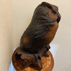 木彫り　天然木　フクロウ🦉　不苦労の画像