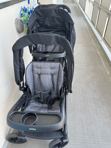 使用一度のみ、双子ベビーカー　