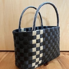 PPバンド カゴバッグS ハンドメイド　【注意事項あります】の画像