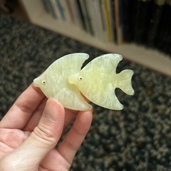 アンティーク　魚　バレッタ