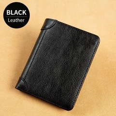 値下げしました　新品未使用　財布 メンズ 本革 二つ折 コンパクト ファスナー小銭入 トップレザー ブラックの画像
