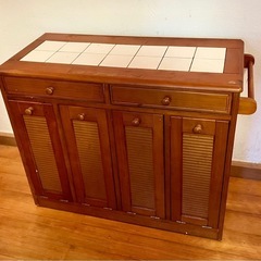 【4/4まで】木製 キッチンワゴン ゴミ箱