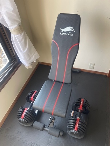 可変式ダンベル 24kg 2個セット(ベンチ付き)