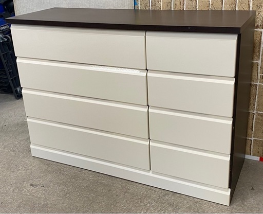 サンコウ ローチェスト アドヤイア 120cm ホワイト ダークブラウン 家具 箪笥 タンス 収納 札幌市東区中沼町