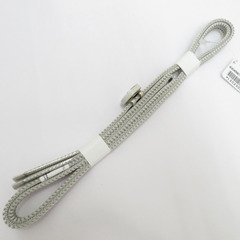 和小物 帯留め・三分紐セット 美濃焼 一粒 白×シルバー ライトグレー カジュアル 普段着物 伝統工芸 Mサイズ 新品 【キモノオフ野々市若松店】の画像