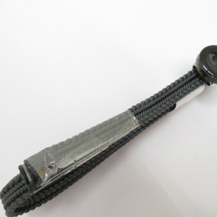 和小物 帯留め・三分紐セット 美濃焼 一粒 黒×シルバー チャコールグレー カジュアル 普段着物 伝統工芸 Mサイズ 新品 【キモノオフ野々市若松店】の画像