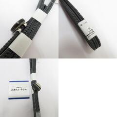 和小物 帯留め・三分紐セット 美濃焼 一粒 黒×シルバー チャコールグレー カジュアル 普段着物 伝統工芸 Mサイズ 新品 【キモノオフ野々市若松店】の画像