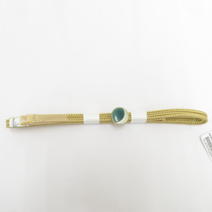 和小物 帯留め・三分紐セット 美濃焼 一粒 グリーン×シルバー ...