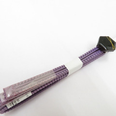 和小物 帯留め・三分紐セット 美濃焼 一粒 黒×ゴールド ラベンダーカラー カジュアル 普段着物 伝統工芸 Mサイズ 新品 【キモノオフ野々市若松店】の画像