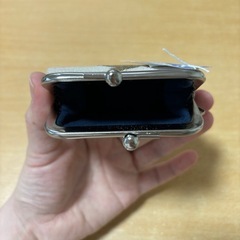 【受渡決定】こぎん刺し小銭入れ（がま口／ベージュ）の画像