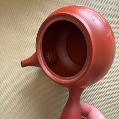 急須と湯呑セット 竹模様 木製箱付きの画像