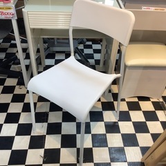 【リサイクルサービス八光】幅60㎝　エナメルホワイト　ガラス天板おしゃれPCデスクの画像