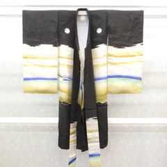 子供着物 アンティーク着物 昔きもの 子供着物 男児用 一つ身 武将 馬 山 レトロファッション 身丈93cm 【キモノオフ野々市若松店】の画像