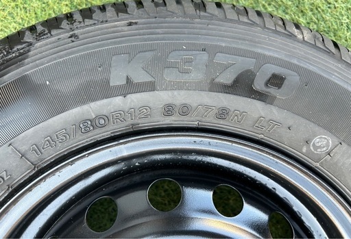 3月26日　お取引終了　21年&22年製　バリ溝！　145 80 r12  再塗装ホイール　4本セット