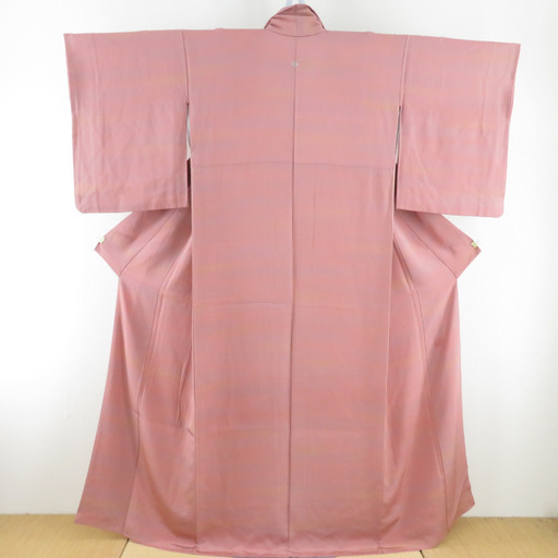 【購入価格30万】美しいグラデーションの紬　身丈164 広衿　袷 リサイクル着物】夏物 麻 紬 身丈165cm 裄丈69cm 乳白色（にゅう
