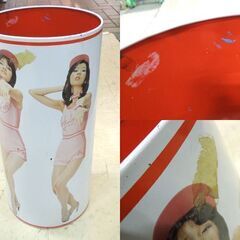 昭和レトロ ピンクレディー スチール製 ゴミ箱 1978年