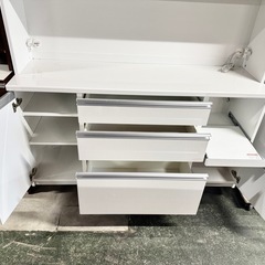 激安‼️ 🈹 ☆ジモティー限定価格☆🈹ホワイト食器棚キッチンボード　収納家具　幅160cm🌟A0956の画像