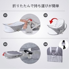 （美品）蚊帳付き折りたたみベビーベッドの画像