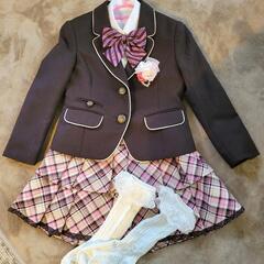 キューティーリボン　女の子　フォーマル　130 ピンク　ブラウン　チェックの画像