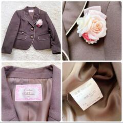 キューティーリボン　女の子　フォーマル　130 ピンク　ブラウン　チェックの画像