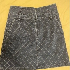 ISBIT ダイヤモンドパターン タイトスカート ネイビーの画像